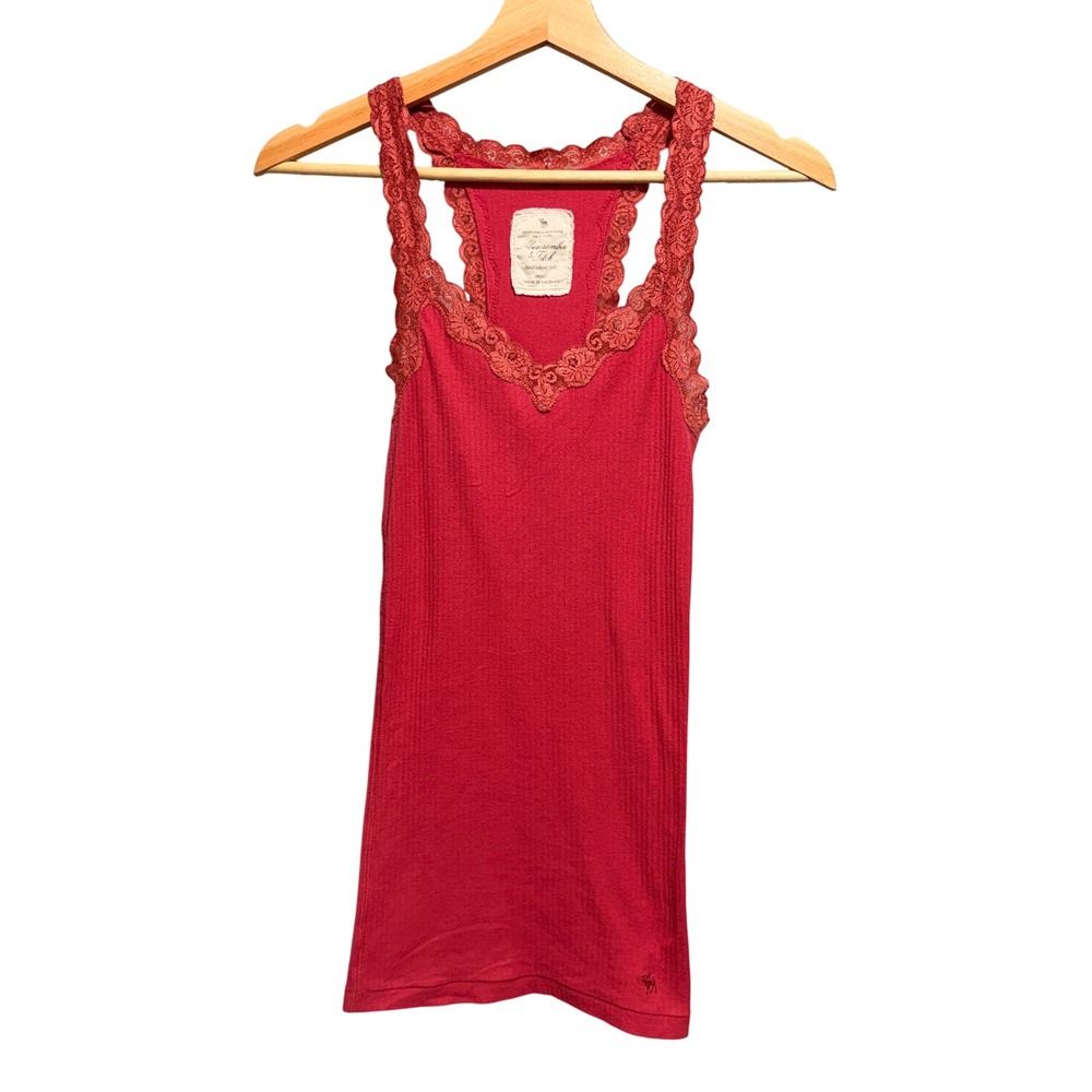 Y2K Vintage Lace Abercrombie & Fitch Tank Top S Pink Bella Swan Indie Sleaze